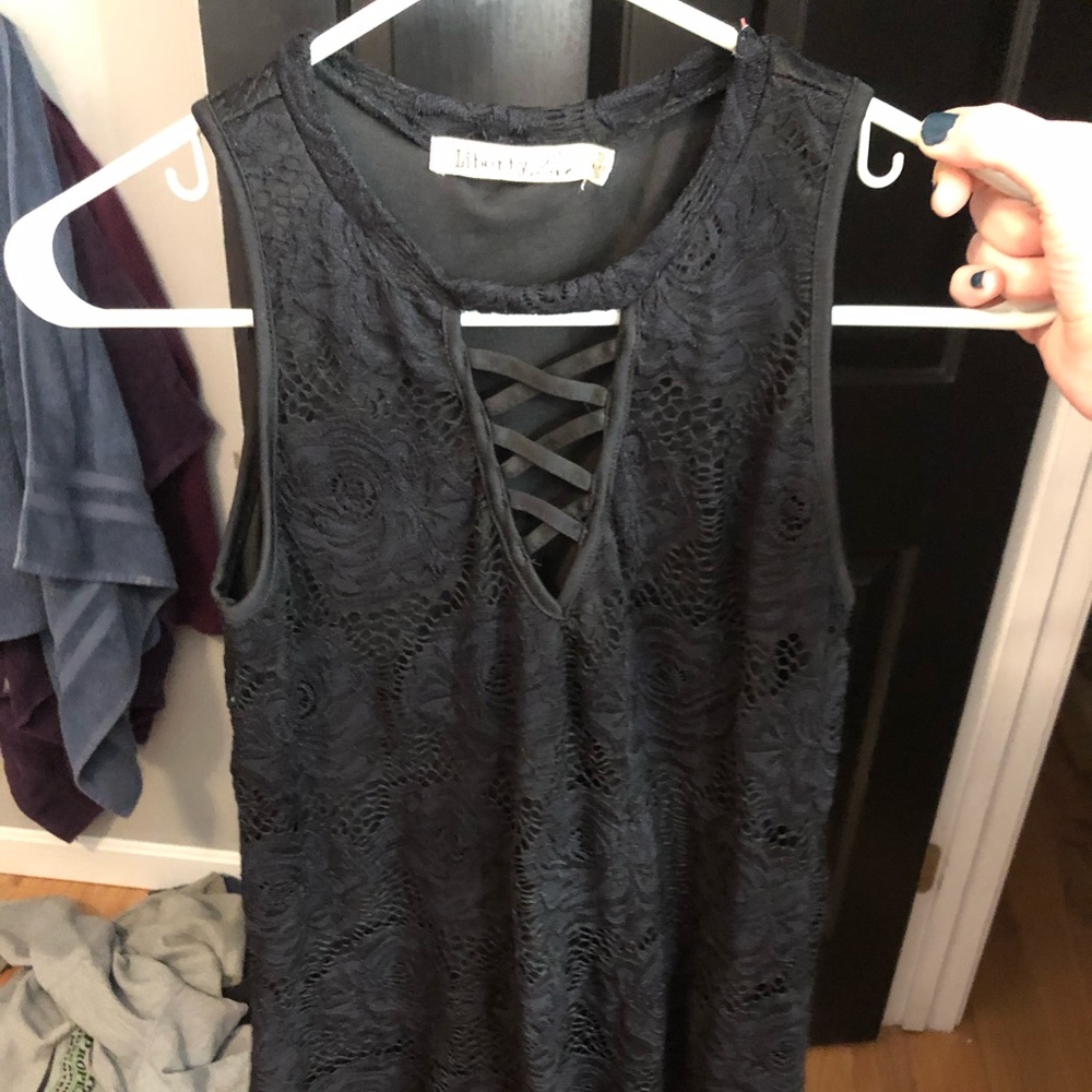 Casual Lace Black Dress